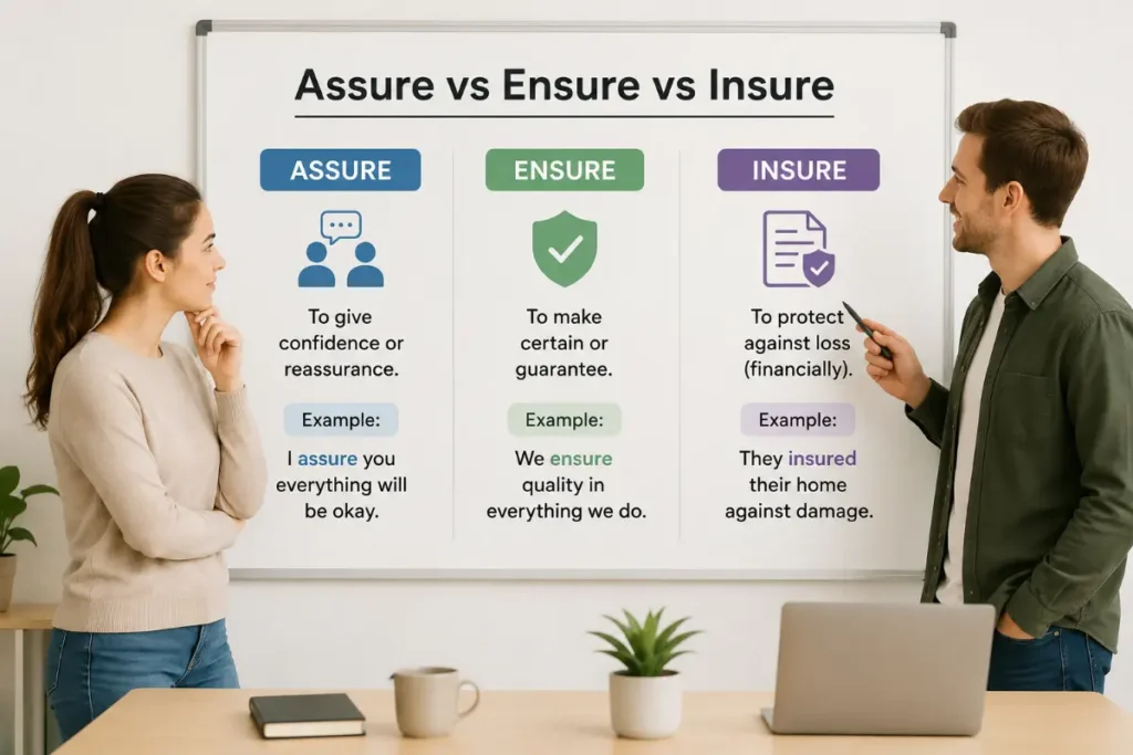 Assure vs Ensure vs Insure: 7 Key Differences Explained (2026)