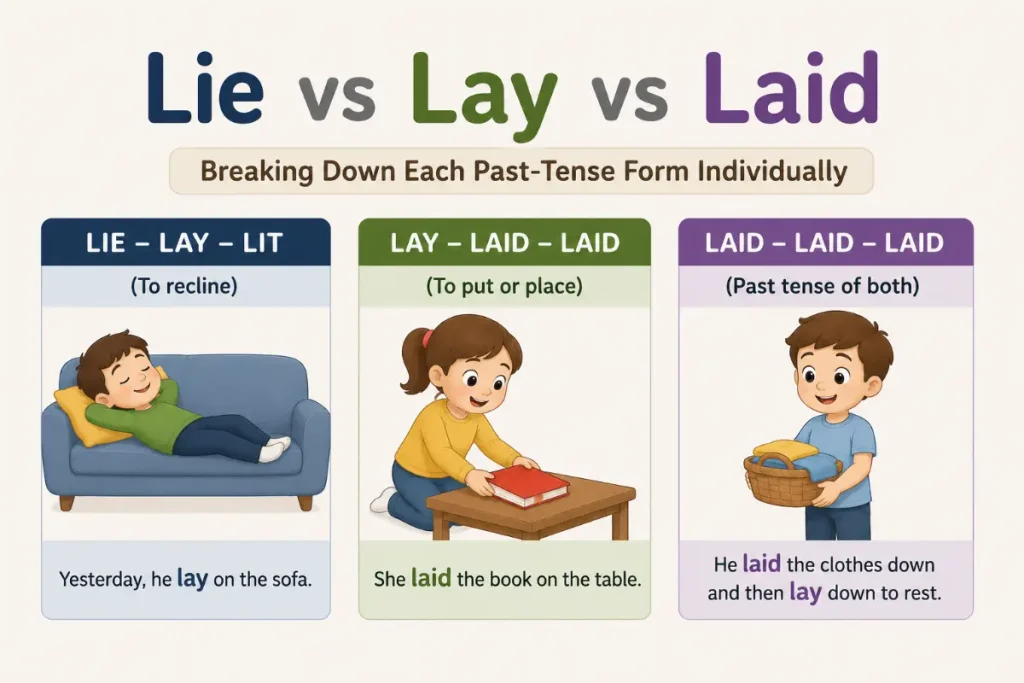 Lie vs Lay vs Laid: Breaking Down Each Past-Tense Form Individually
