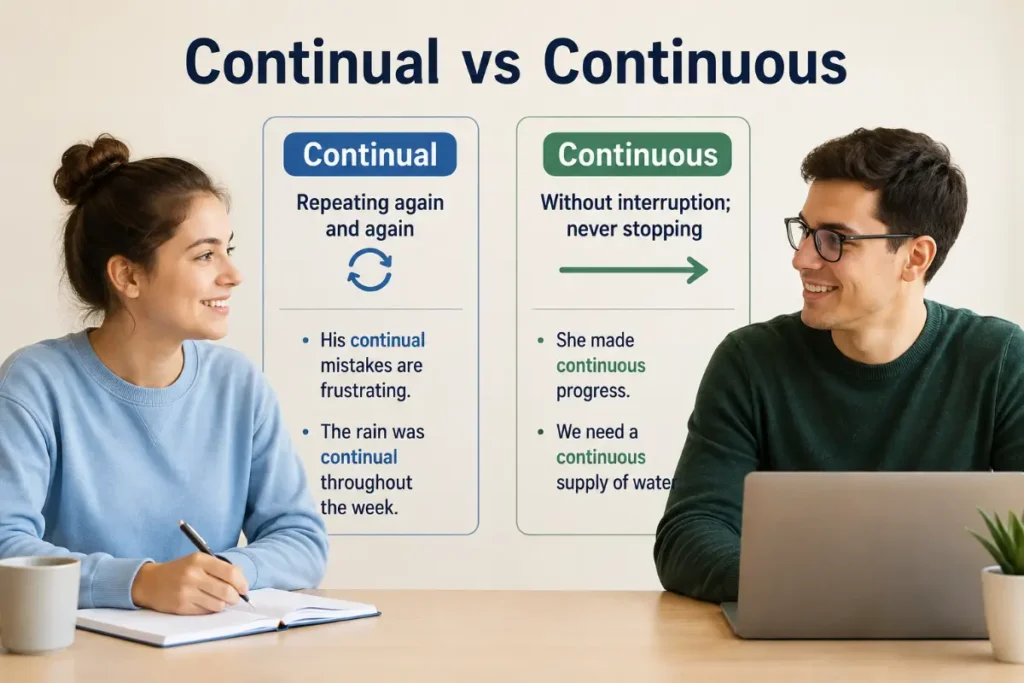 Continual vs Continuous: 20 Examples That Make It Clear (2026)