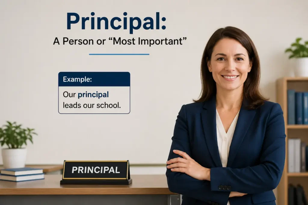 Principal vs. Principle: A person or “most important” in an educational setting