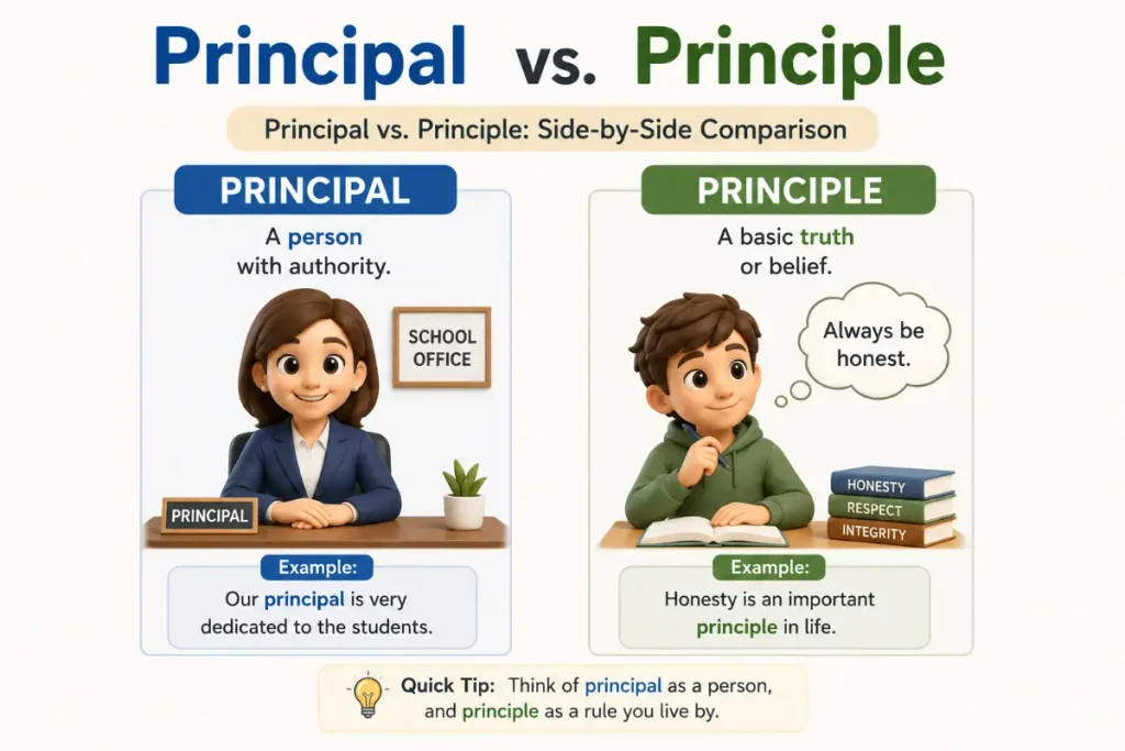 Principal vs. Principle: Side-by-Side Comparison