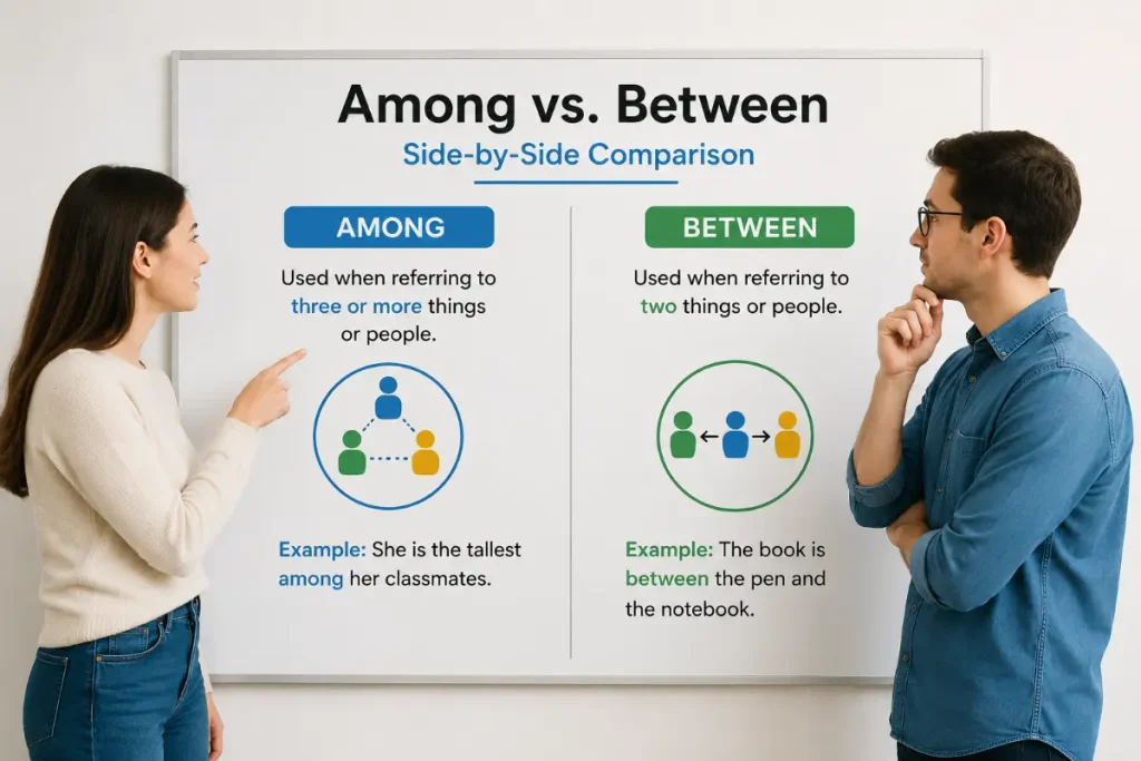 Among vs. Between: Side-by-Side Comparison