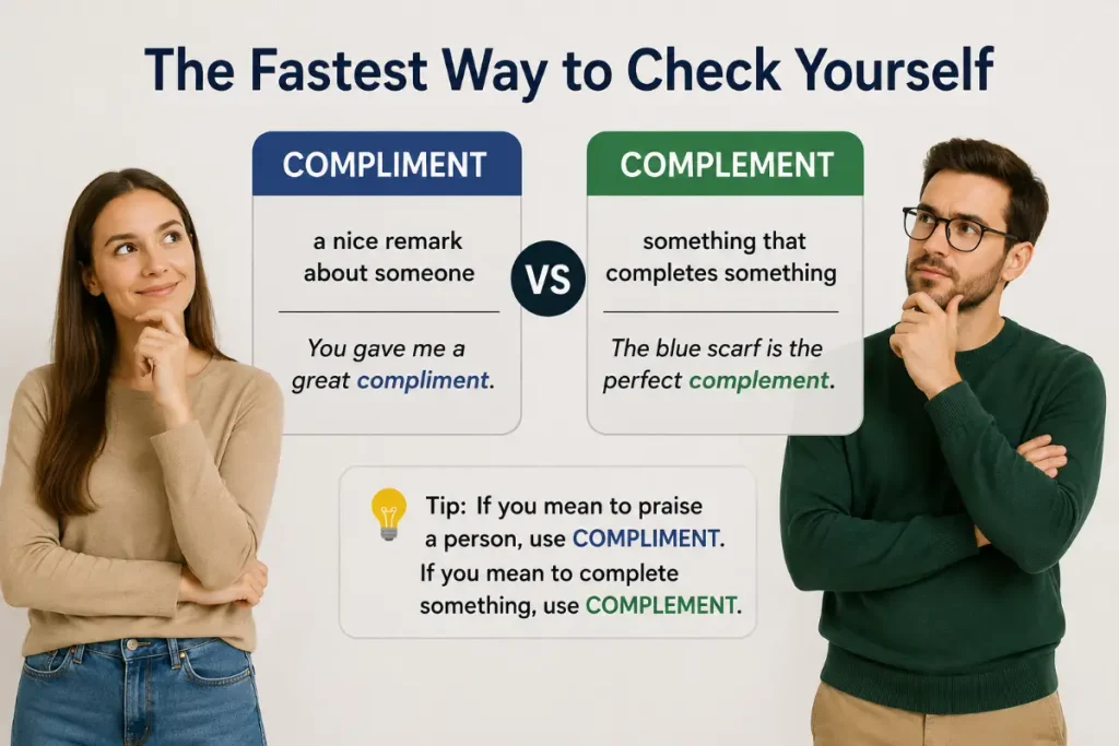Compliment vs Complement: The Fastest Way to Check Yourself.
