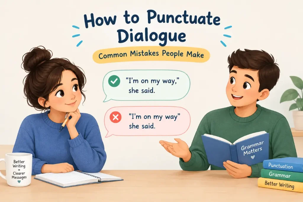 How to punctuate dialogue and avoid common mistakes people make with quotation marks and commas.
