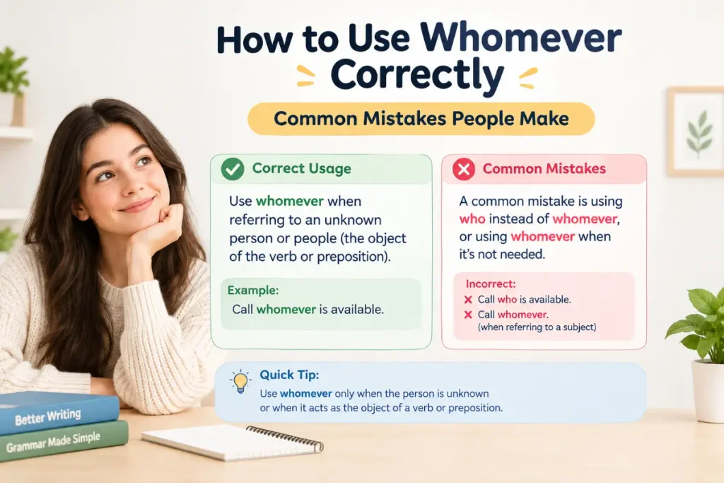 How to Use Whomever Correctly: Common Mistakes People Make in grammar usage.