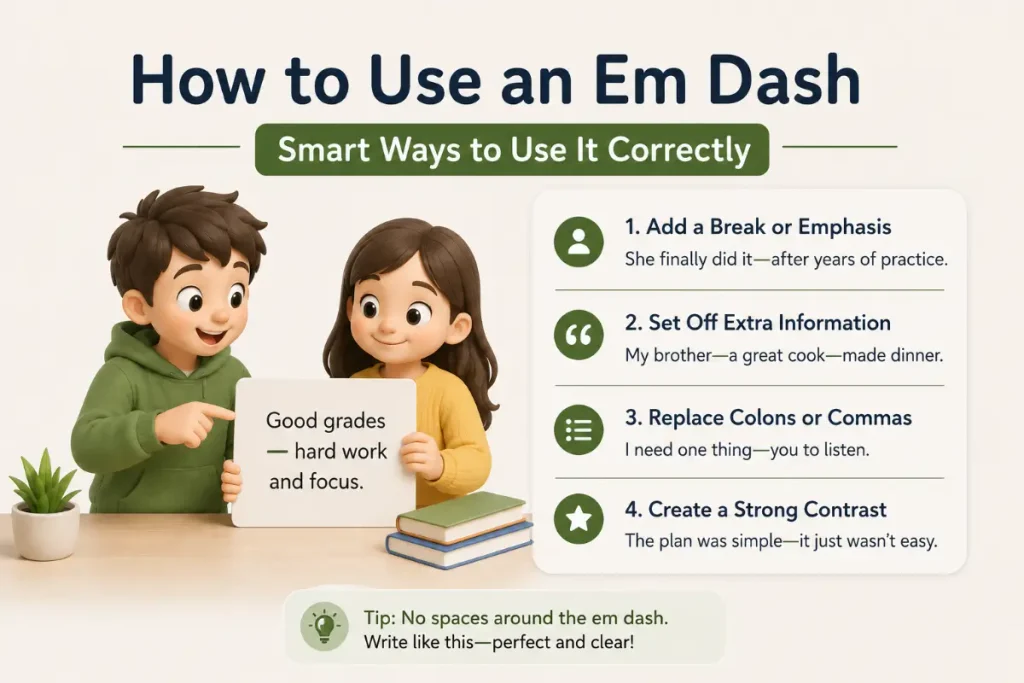 How to Use an Em Dash: Smart Ways to Use It Correctly in everyday writing.