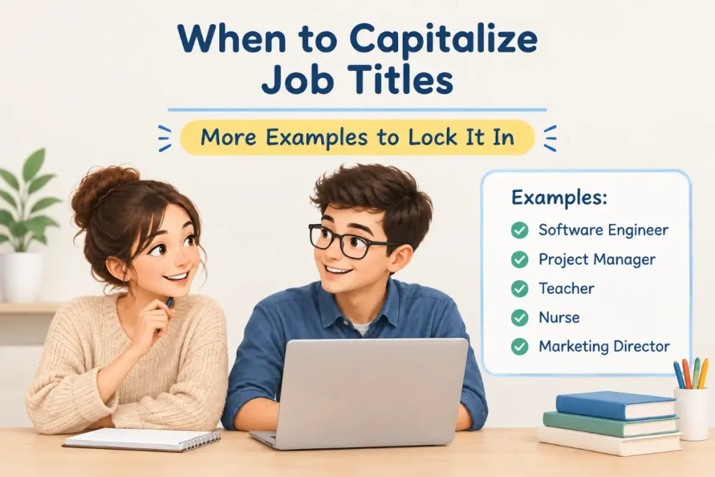 When to Capitalize Job Titles: examples for correctly capitalizing professional titles in writing.
