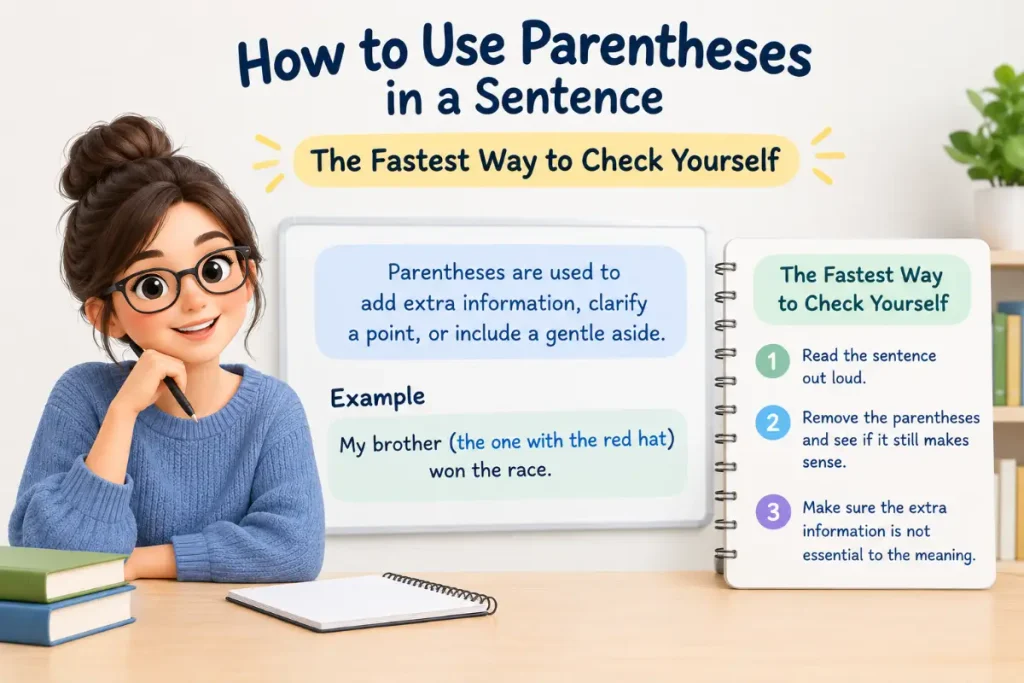 How to use parentheses in a sentence: The Fastest Way to Check Yourself.