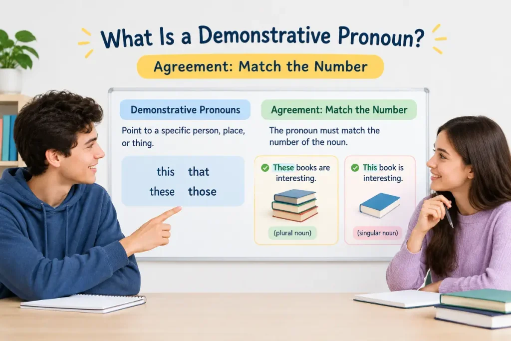 What Is a Demonstrative Pronoun? Learn how this, that, these, and those match noun number.