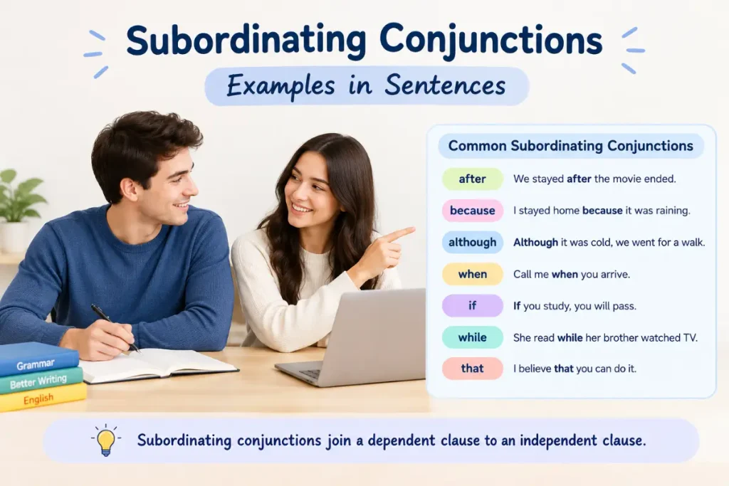 List of Subordinating Conjunctions with Examples in Sentences